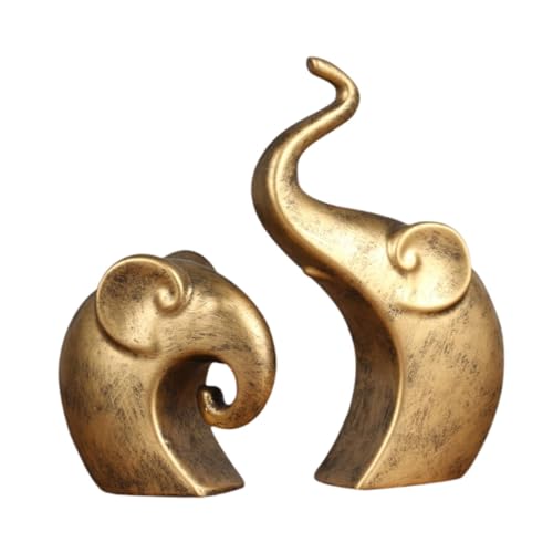 Décor de meuble TV figurines d'éléphant : petite sculpture animaux de salon