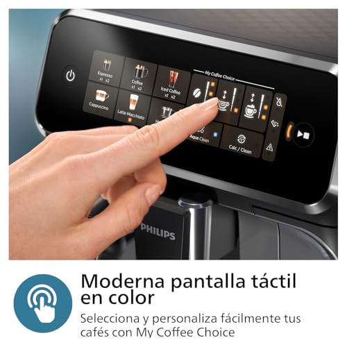 Miniatura 4 de Philips Serie 3300 Cafetera Superautomática - Sistema Exclusivo De Leche Lattego, 6 Tipos De Café Personalizables, Extracción Silenciosa Silentbrew, Display Táctil. Cromo Negro Ep3347 90