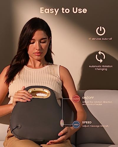 Eazfy Back Massager With Heat, 2 In 1 Shiatsu And Percussion Cordless Massager For Back Pain, Portable Deep Tissue Kneading Massager Pillow For Back, Shoulder, Neck, Body Muscle Pain Relief #TOP4