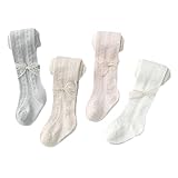 BeiVSlley Baby Girls 4 Pack Tights Toddler Mesh Leggings Stockings Cute Bowknot Seamless Pantyhose,4