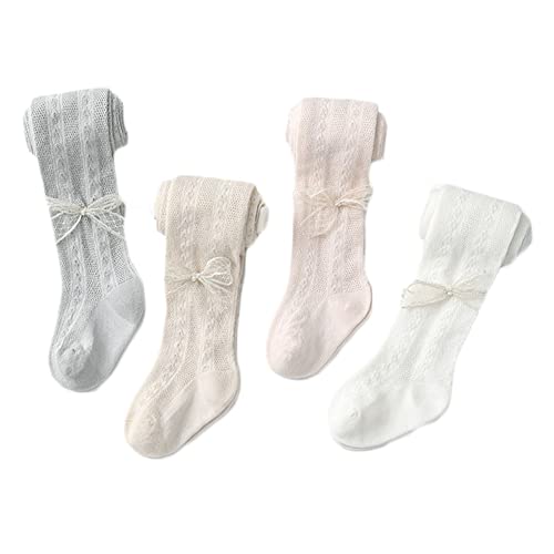 Beivslley Baby Girls 4 Pack Tights Toddler Mesh Leggings Stockings Cute Bowknot Seamless Pantyhose,4 Pc Solid,1-2T #TOP24