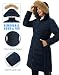 Pioneer Camp Wintermantel Damen Lang Warm Steppmantel Wasserdicht Winterjacke Mantel Damen Winter mit Abnehmbarer Kunstpelzkragen Navy Blau XXL