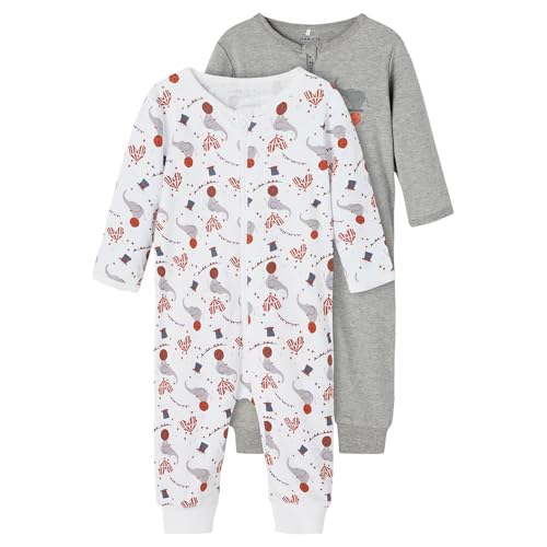 NAME IT Jungen NBNNIGHTSUIT 2P Zip Grey Mel Circus 13195692, Grey Melange, 50