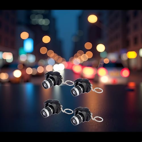 Jinshining 4 Pcs Camera Keychain with Sound, Key Ring Decor Bag Wallet Pendant, Women's Keyrings & Keychains Key Chain Pendant Creative Gift Key Chain Decorative Car Keychains Car Accessories