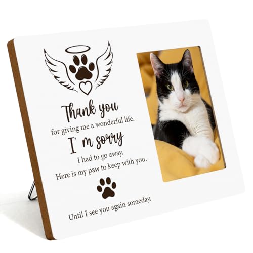 IAXIC Cat Memorial Gifts for Loss of Pet Sympathy Picture Frame, Pet Memory Photo Frame, Cat Picture Frames Memorial