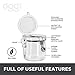 Oggi 4pc Clear Canister Set with Clamp Lids Airtight Containers in Sizes Ideal for Kitchen & Pantry Storage of Bulk, Dry Foods Including Flour, Sugar, Coffee, Rice, Tea, Spices & Herbs