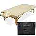 Saloniture Portable Physical Therapy Massage Table - Low to Ground Stretching Treatment Mat Platform - Cream