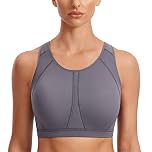 SYROKAN Women's Sports Bra for Large Breasts High Impact Full Coverage Padded Wireless Running Halter Neck Bra The Wild Wood 38G