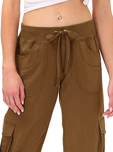 Image of MoFiz Womens Capris with Pockets Loose Fit Casual Capri Pants Dressy Lightweight Ladies Baggy Cargo Pants for Hiking