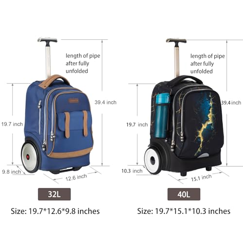 UNIKER Rolling Laptop Bag for Laptop,Wheeled Backpack for Adult,Wheeled Suitcase,Softside Trolley Bag with Laptop Compartment2