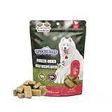 NutriBites Freeze Dried Beef Recipe Dog & Cat Treats, 4oz | Healthy Pet Training Treats or Food Topper | All Natural, Single Ingredient, High Protein | Great for Puppy, Small, Medium, or Large Breeds