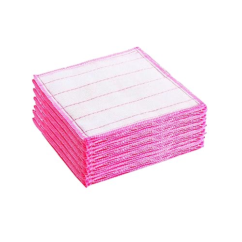 CALLARON 20 Piezas Tela De Lavavajillas Absorbente Limpieza Blanco Mi Pequeño Toallas Reutilizable Lavar Ropa Paños De Cocina Telas para Lavavajillas De Cocina Rosa Fibra Extrafina