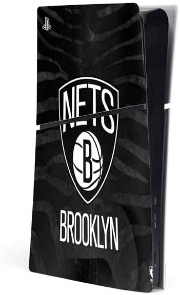 Skinit Decal Gaming Skin Compatible with PS5 Slim Digital Edition Console - Officially Licensed NBA Brooklyn Nets Dark Rust Design