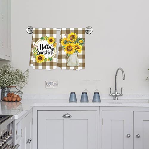Pinata Sunflower Kitchen Towels Set Of 4-Gnome Bee Sunflower Dish Towels-Hello Sunshine Seasonal Tea Towels-Cute Home Sweet Home Hand Towels-Housewarming Gifts Sunflower Kitchen Decor For New Home #TOP4