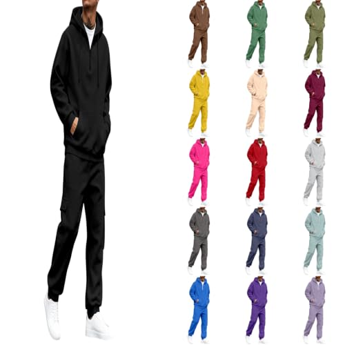 Men Track Suits 2 Piece Set Jogger And Hoodie Fall Sweatsuit Sweatpants Set - image 1