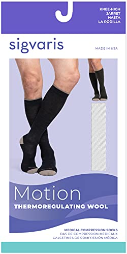Image of SIGVARIS Men's & Women's Motion Thermoregulating Wool Closed Toe Calf-High Socks 15-20mmHg
