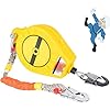Retractable Fall Arrester Self Retracting Lifeline Cable Personal Fall Limiter Rope Grab Fall Protection with Alloy Steel Hook Roofing and Construction Personal Protection Devices Load-150kg,15m