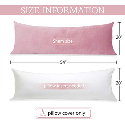 Stangh Pink Body Pillow Cover For Kids / Pregnant Women, Super Soft Velvet Body Pillow Pillowcase, Extra Long Sofa / Couch Pillow Cover With Hidden Zipper, 20 X 54 Inches, 1 Piece #TOP5