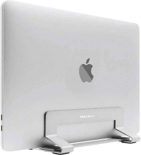 Macally Universal Vertical Laptop Stand 13"-17" - Aluminium Silver