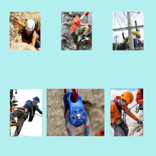 Tread star Seilrolle Umlenkrolle 20 kN Hochleistungs-Seilrolle Aus Aluminiumlegierung Für Das 12-mm Einseil-Riemenscheibenblock für 12-mm(1-blau)