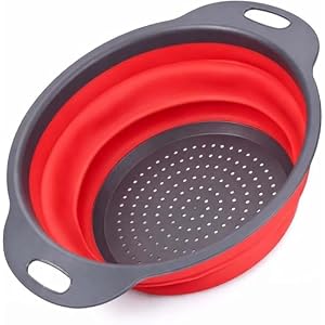 PNJB Silicone Colander & Strainer Bowl, Dual Handles, Foldable, Space-Saving, Heat-Resistant, Lightweight, Durable & Easy-to-Store Colander for Home, Travel & Outdoor Use