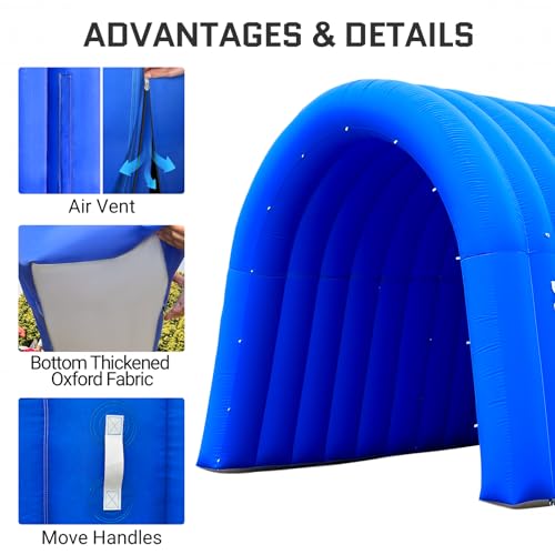Image of OZIS 24FT Inflatable Tunnel Sports Entrance with Installed Blower Inflatable Tunnel Tent for Business Advertising Event Exhibition Promotion,Street,Shop,Supermarket,School(Blue, 24x10x10Ft)