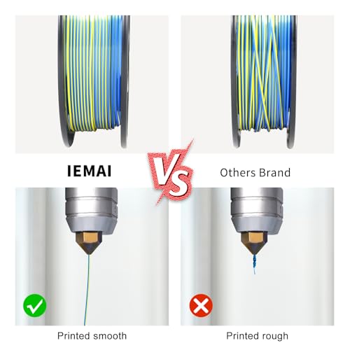 Image of IEMAI Silk PLA Filament 1.75mm Bundle, Dual Color Co-Extrusion 3D Printer Filament 250g x 4 Spools Gold-Red /Blue-Silver /Blue-Yellow /Red-Silver, for DIY, Artistic & Home Decor