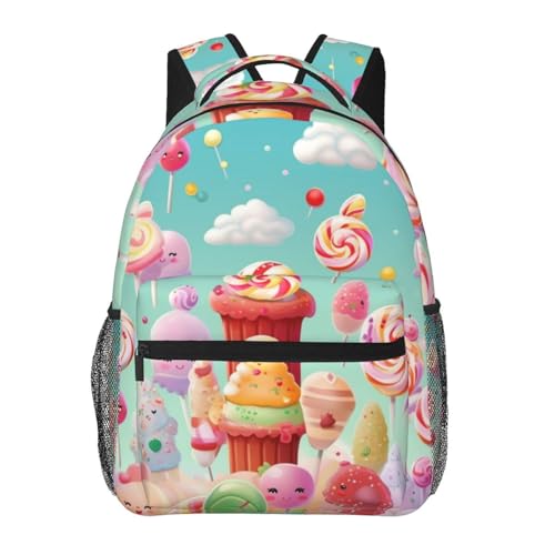 Sac à dos ordinateur portable Candy Happy, sac de travail d'affaires et voyage léger