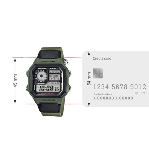 Image of Casio Youth AE-1200WHB-3BVDF Digital Green Watch Unisex (D101)