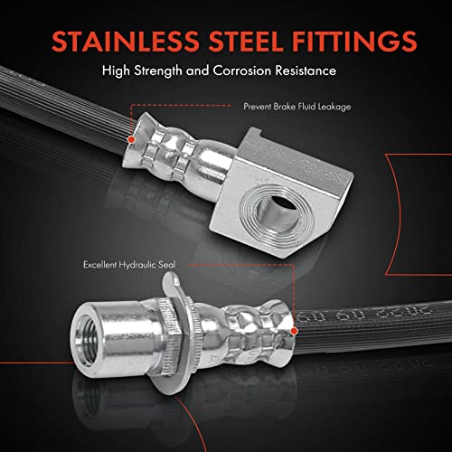 A-Premium Front Driver and Passenger Brake Hydraulic Hose Compatible with Ford Models - For F-150 2010 2011 - Replace# AL3Z2078G(Pack of 2) by A-Premium - Image 4