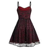 🖤Kleid Damen Steampunk Kleid Chiffon Kleid Sommerkleid Schulterfrei Lange Ärmel Unregelmäßig Mittelalter Kleidung Viktorianisch Kostüm Halloween Cosplay Damen Gothic Plissee Miniröcke Hohe Taille Kurze A-Linie Flare Rock Kleid mit Taschen für Punk Gothic Girls Renaissance Kostüm Damen Robe zum Schnüren Mittelalter Kleid mit Kapuze Langarm Retro Gothic Cosplay Halloween Karneval