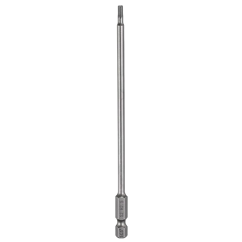 HARFINGTON Ponta de chave de fenda hexagonal H2.5 2,5 mm, haste hexagonal de 6,35 mm (1/4 pol.), ponta magnética, 20 cm, 1 peça