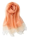 2-lagiger Damen Schal, Oberstoff aus transparenter 100% Seide, Unterstoff ist schillernde metallische faden (Polyester)