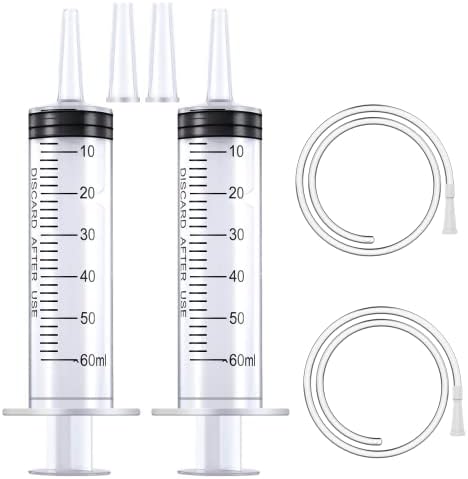 4 Packs Lamb, Goat Puppy Kitten Feeding Tube Kit, 2 Feeding Tube (16 FR) and 2 X 60 ML Syringe, Feeding Tool for Small Animals, Pet Feeding Bottle, Pet Feeding Tool, Pet Syringe, Pet Nursing Kit