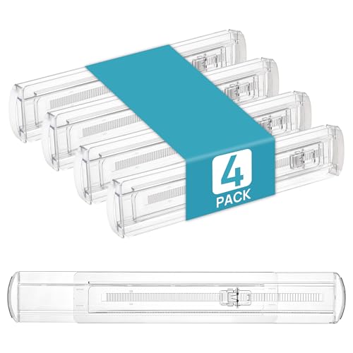 Vtopmart 4 Pack Schubladentrenner, Schubladentrenner Verstellbar (25.91-41.91cm), Transparente Schubladenteiler für Schubladen Organizer, Schminktisch, Badezimmer