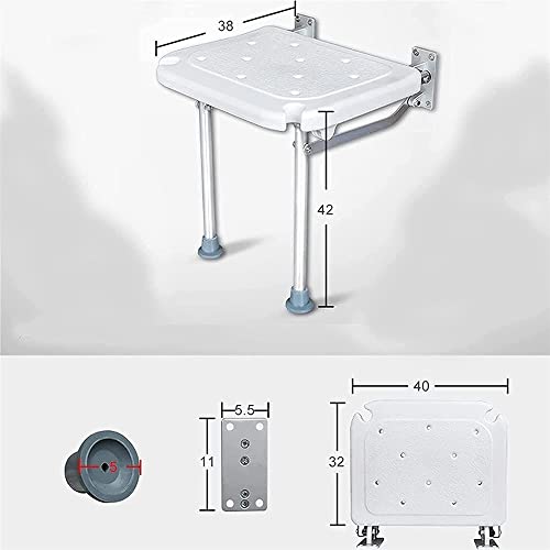 Siège de douche mural rabattable et banc ergonomique sécurisé pour senior - 3
