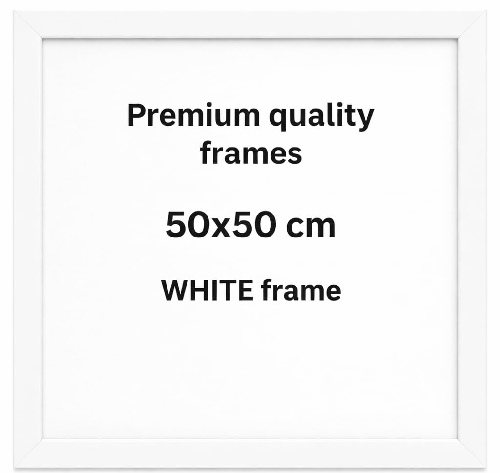 50X50 cm white Picture Frames, 50 X 50 cm Picture Frame, Square Photo frame (White, 50 X 50 cm)