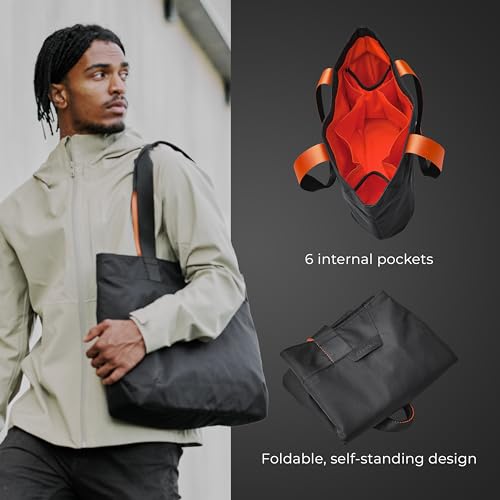 ALPAKA Elements Tote Bag and HUB Carabiner (L) - Travel Totes with Lightweight, Foldable, Self-Standing, 8 Internal Pockets; Quick Release Keychain with Magnetic Belt Clip - EDC Carabiner for Keys.4