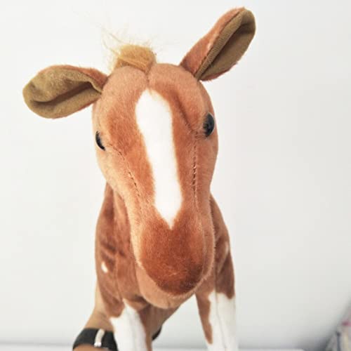 Image of Tickles Standing Horse Stuffed Soft Plush Animal Toy for Kids Boys & Girls (Color: Brown & White Size: 40 cm)