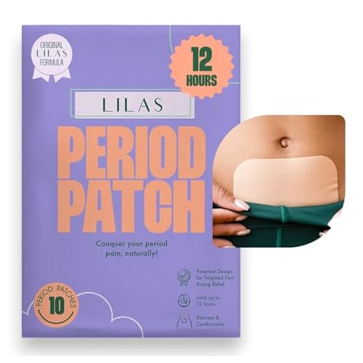 LILAS Menstrual Relief Patch (10 Pack) - Natural Pain Relief for Menstrual Period Symptoms and Cramps | Designed for Endometriosis and Menstrual Relief | Herbal and Plant Based Cooling Patches