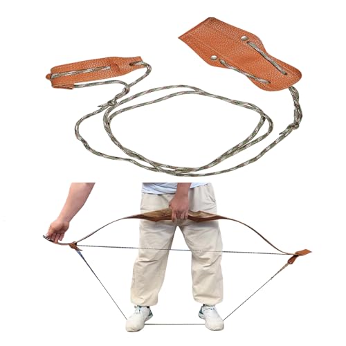 - QI HUO JU - Archery Recurve Bow Stringer Tool, Long Bow Stringer to Install Bow String Easily - Ideal Bow Stringers for Recurve Bow, Traditional, and Longbows Accessories (Brown)