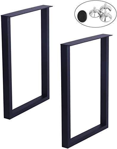 2 Pack Industrial Rustic Furniture Legs Decory Square Tube Table Legs,Heavy Duty Metal Desk Legs,Dining Table Legs, DIY Iron Brackets Bench Legs, Only Legs (21.6" W x 30" H)