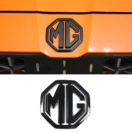 Car Badges for MG ZS EV | 2019-2021,Replace Emblem Logo Sticker Car Emblem Badge 3D Decoration Sticker for Steering Wheel/Bonnet Front and Rear and Trunk Logo,Black/front logo