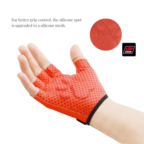 Image of Kids Half-Finger Climbing Gloves for Age 1-10 Boys and Girls Monkey Bars Biking, Good Grip Control Gloves for Gymnastics Scooter Balance Boards Outdoor Sports