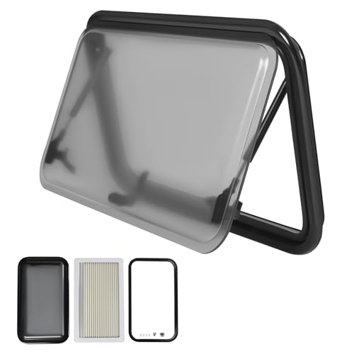 Ventana para autocaravana, 700*400mm, Ventana para autocaravana con vidrio, Ventana moderna para autocaravana y RV, para furgoneta, caravana, camper, Ángulo de apertura: 80-85°