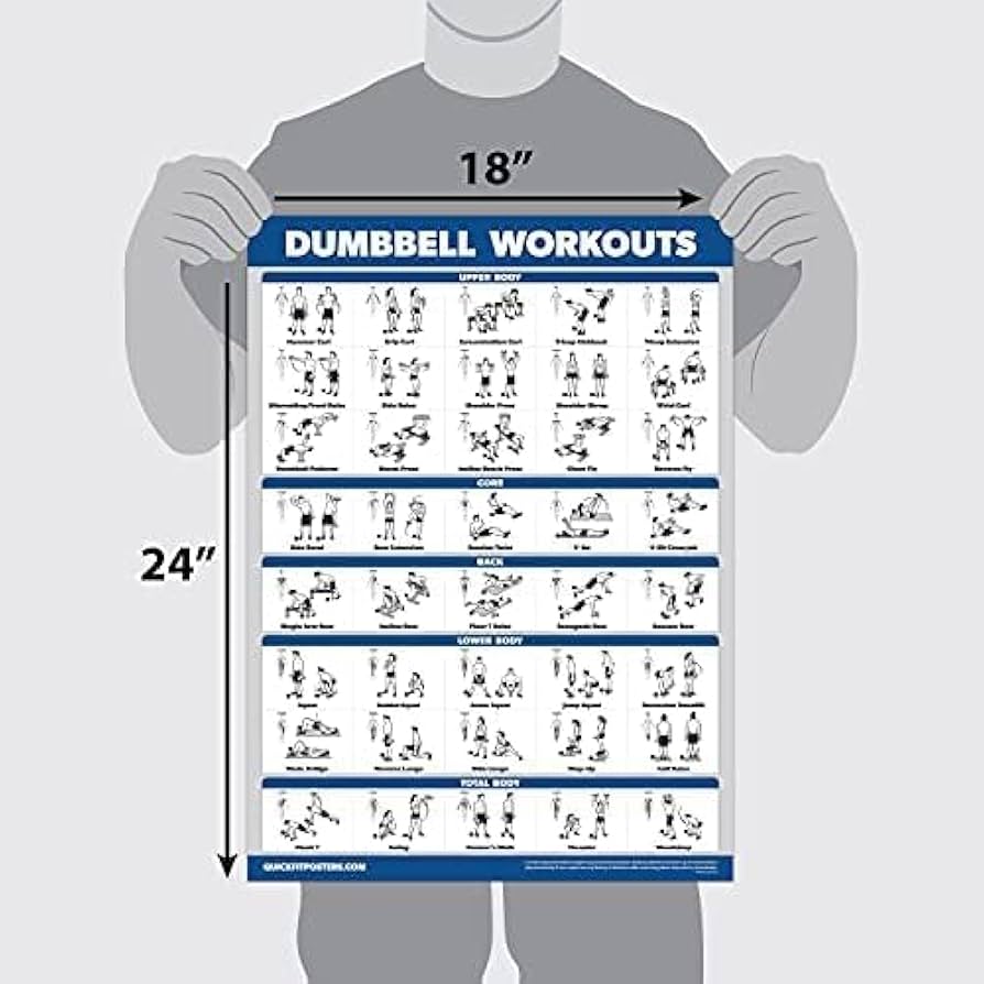 amazon-com-palace-learning-dumbbell-workout-exercise-poster-free-weight-body-building-guide-home-gym-chart-laminated-18-x-24-sports-outdoors for Free Dumbbell Workout Chart Printable Amazon.com: Palace Learning Dumbbell Workout Exercise Poster - Free Weight Body Building Guide | Home Gym Chart - LAMINATED, 18