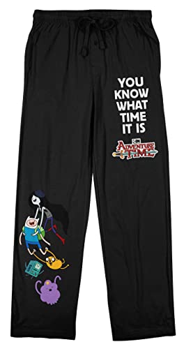 Adventure Time You Know What Time It is Men's Black Drawstring Sleep Pants