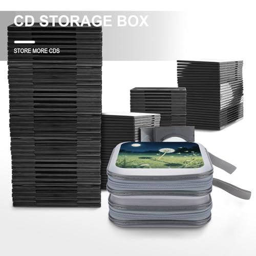Funda para CD con 40 compartimentos de plástico duro y cierre de cremallera seguro 7