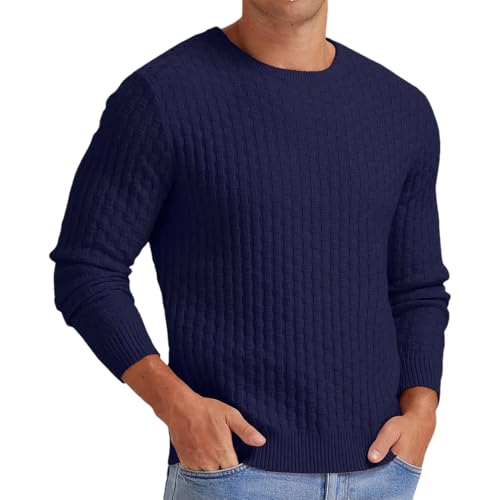 Winter Men's Solid Color Round Neck Sweater Fashion Pullover Sweater Casual Knitted Top