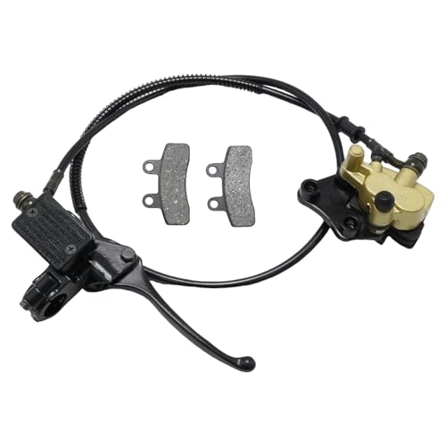 MospdyGear Freno de disco delantero cilindro maestro pinza de freno con pastillas de freno, repuesto para 50cc 70cc 90cc 110cc 125cc 150cc Dirt Bike Pitbike